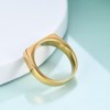 MYNENEY Stainless Steel Square Shape Signet Style Classical Simple Plain