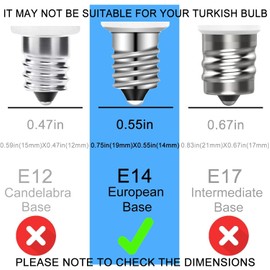Suiyueshentou 2-Pack E14 LED Bulb, 4W Equivalent 40W, Dimmable Warm White 3000K, 400LM, AC 110V-130V - Replacement for European/Turkish Lamps(Warm White)
