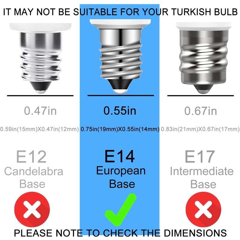 Suiyueshentou 2-Pack E14 LED Bulb, 4W Equivalent 40W, Dimmable Warm