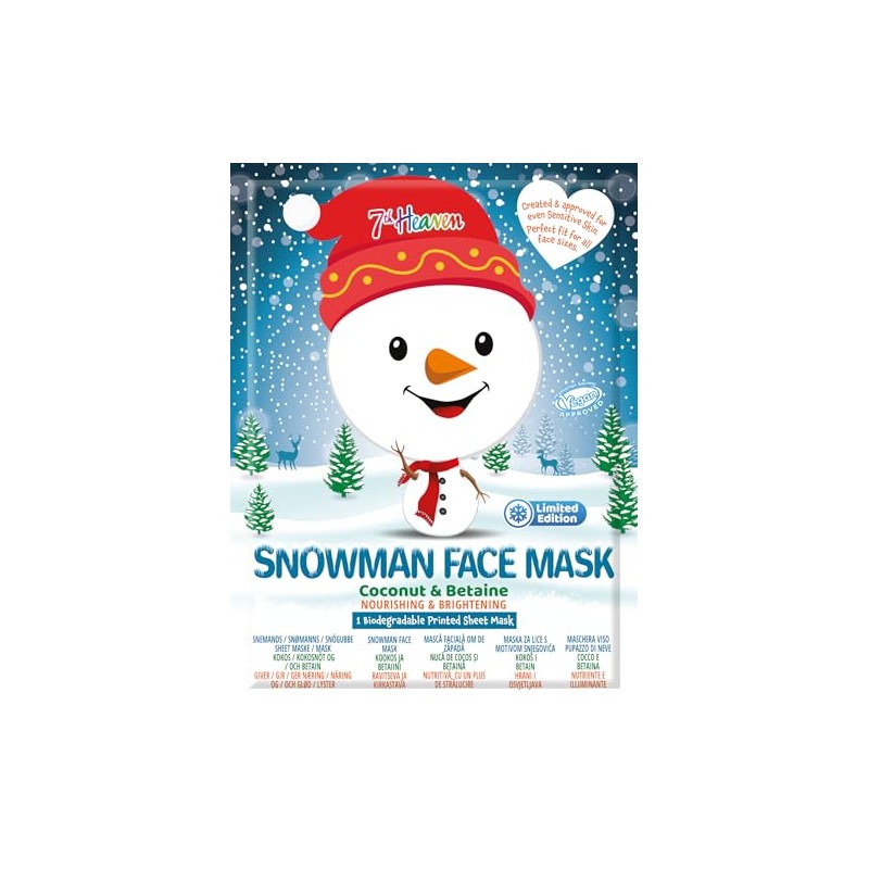 7th Heaven Snowman Face Mask – Face Mask Sheet with