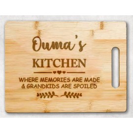 AcevedoDesign Ouma's Kitchen Bamboo Cutting Board - Mother's Day Cutting Board - Mother's Day Gift - Birthday Gifts From Grandchildren - Son Daughter - Best Ouma Cutting Board - Ouma Gifts