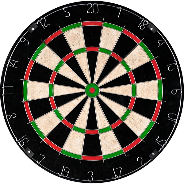 Bristle Dart Board, Tournament Sized Indoor Hanging Number Target Game for Steel Tip Darts- Dartboard with Mounting Hardware by Hey! Play!