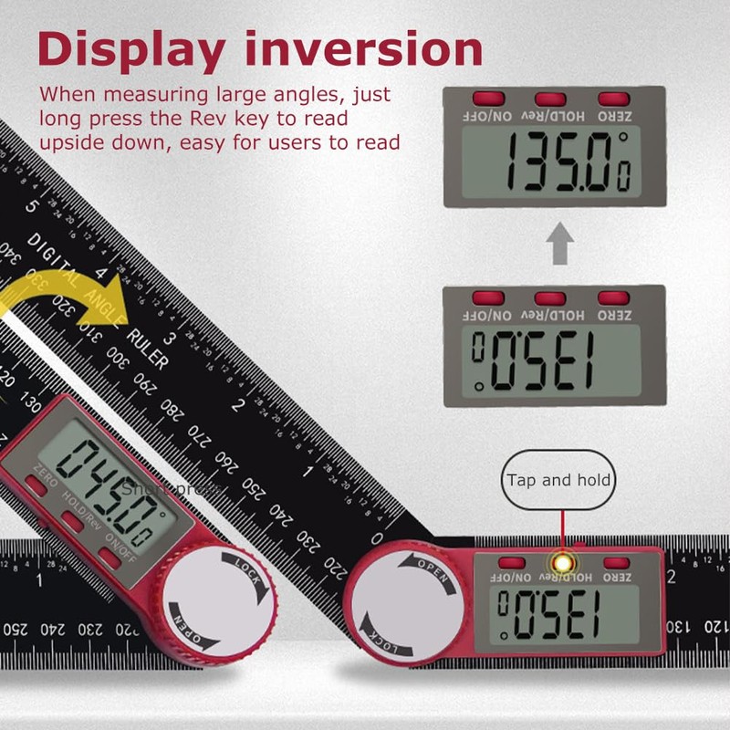 Angle Finder,Digital Angle Finder Tool,8''/200mm Digital Angle Finder Ruler with