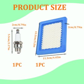 1 Stück Luftfilter Zündkerzen für Briggs & Stratton Rasenmäher, Flachluftfilter Motoren L7T Zündkerzen Motor Filter Ersatzteile Ersetzt 491588S 491588 399959 Wolf 2058411 Honda