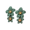 PACKOVE Double Flower Earrings 3D Flower Earrings Floral Dangle Earrings