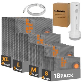 XL Vacuum Storage Bags with Cordless Pump, 18-Pack 4 Sizes for Home Travel
