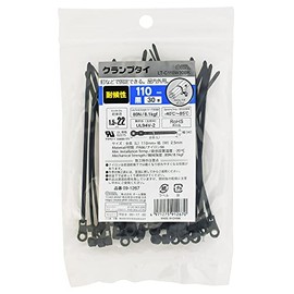Ohm Electric LT-C110W30BK 09-1267 OHM Clamp Tie, Weather Resistant, Outdoor, 4.3 inches (110 mm), Pack of 30, Black