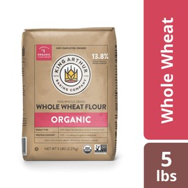 King Arthur, 100% Organic Whole Wheat Flour, 100% Whole Grain, Non-GMO Project Verified, 5 Pounds