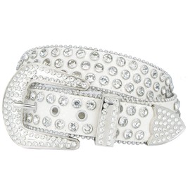 UTOWO Rhinestone Belt for Women Men, Western Cowgirl Cowboy Bling Studded Leather Belt for Jeans Pants