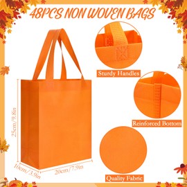 Roowest 48 Pcs Rainbow Color Bags Bulk with Handles Reusable Grocery Bags Fabric Tote for Shopping Parties Boutiques(Vibrant Color)