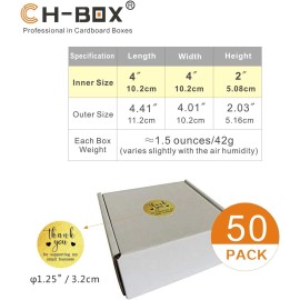 CH-BOX 50 Pack White Indestructo Shipping Mailers With Thank You Stickers 4X4x2 Inches
