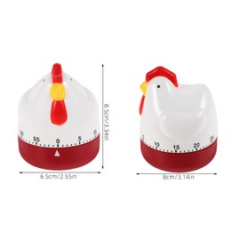 BESTonZON Kitchen Timer Cartoon Chicken Shape, Mechanical Kitchen Timer, 60 Minute Kitchen Alarm Clock, Short Timer, Egg Timer in Chick Shape, Egg Timer, Baking, Cooking, Short Timer for Cooking