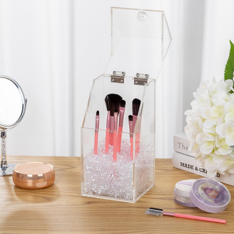 AiFanS Acrylic Diamond Makeup Beads for Brush Holder,Makeup Filler Beads(Clear,4mm,2Pints)