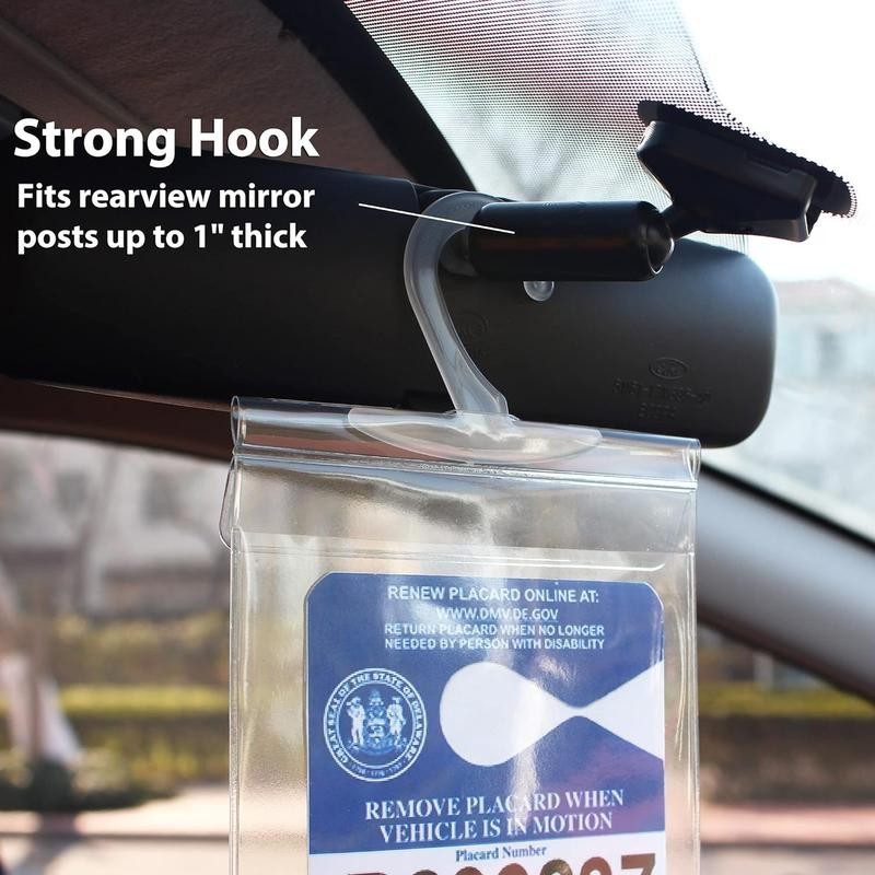 Car Handicap Placard Holder 10.6" x 5", Ultra Transparent Plastic