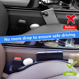 LLXGAB No Drop Seat Guard Compatible with Honda Civic,Car Seat Side Gap Filler Organizer,Drop Seat Guards for Cars(2Pcs),Emergency Keychain Car Escape Tool(2Pcs)