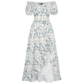 Scarlet Darkness Summer Corset Dress Floral Dress for Women 2025 Summer Cottagecore Dress Blue Floral S