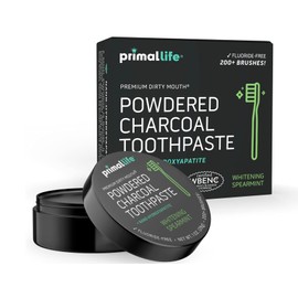 2 PACK of Primal: Life Organics! - Dirty Mouth Toothpowder, Activated Charcoal Tooth Cleaning Powder, Essential Oils with Kaolin & Bentonite Clay, Organic, Whitening Spearmint, 1 oz +LuxProdX Magnet