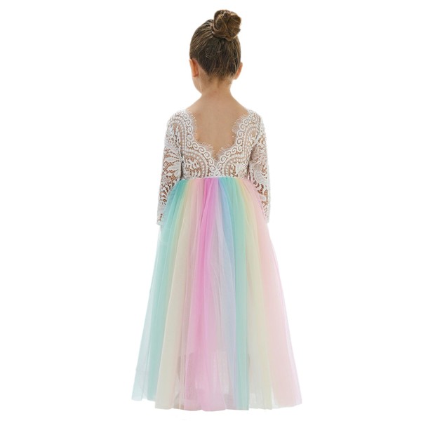 2Bunnies Girl Peony Lace Back A-Line Straight Tutu Tulle Party