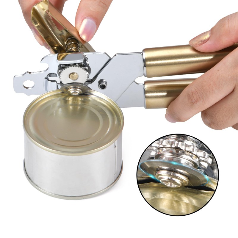 Gold All Metal Can Opener & Bottler Openers, Golden Manual
