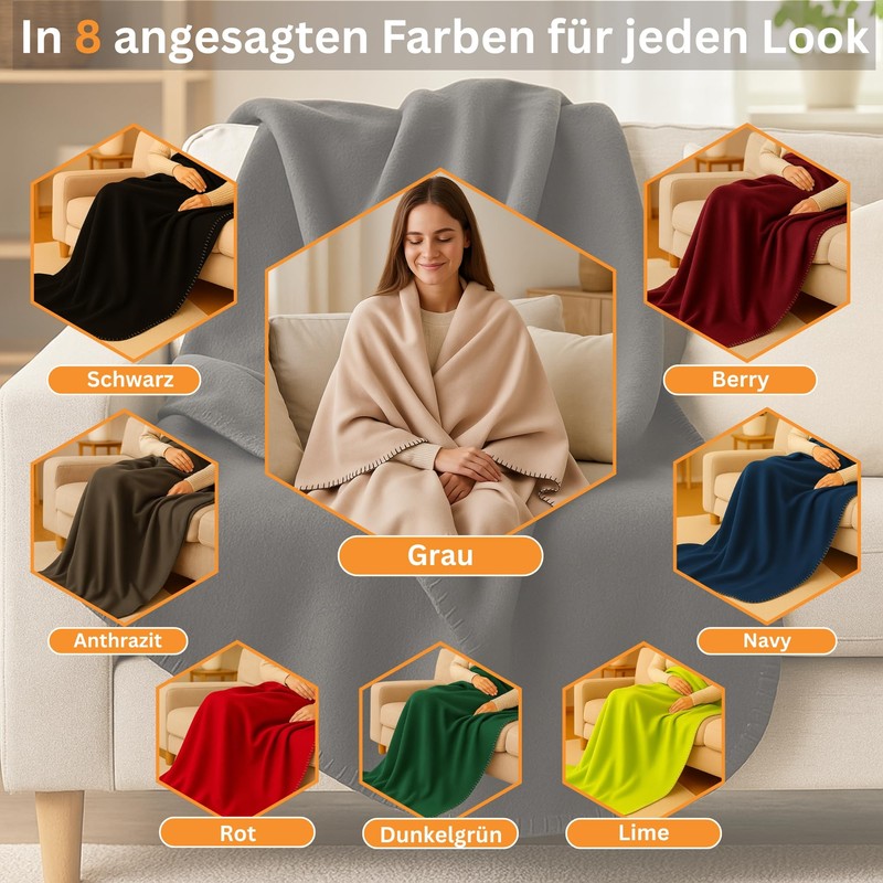 HLKauf Fleece Blanket, 150 x 200 cm, Cuddly Blanket, Fluffy,