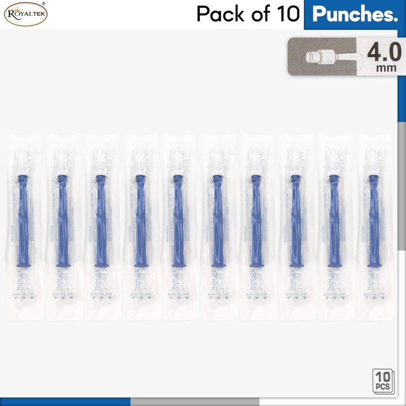 Scientific Labwares Disposable Punch Biopsy with Protective Cap, 4.0mm, Sterile,