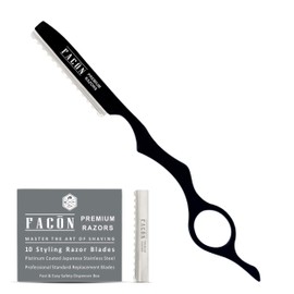FACON Facn Professional Hair Styling Thinning Texturizing Cutting Faether Razor + 10 Replacement Blades