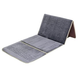 Foldable Meditation Mat with Back Rest Prayer Rug with Back Support Folding Floor Chair Padded Sofa Chair (Gray), Grey