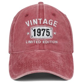 50th Birthday Gifts for Men Women Hats Vintage 1974 Limited Adition Red