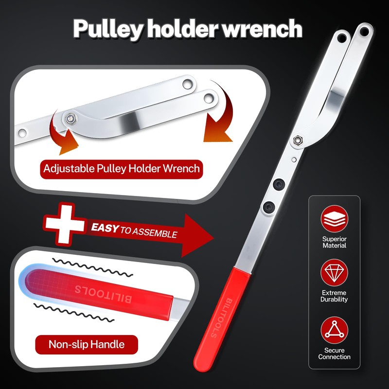 16PCS Pulley Holder Tool Set, Step Pin Wrench for Cam