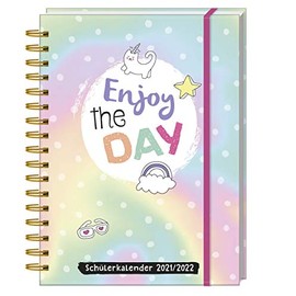 Enjoy the Day! Schülerkalender 2021/2022: 2 Mit über 200 Stickern, Lesezeichen und Einstecktasche