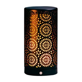 LED Flame Lamp with Timer Table Lamp USB Warm White Torch Fire Effect Light (Black)