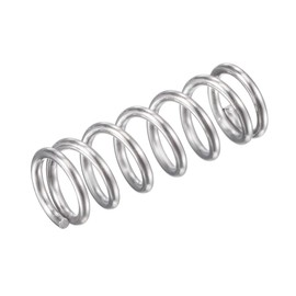 sourcing map Compression Spring,304 Stainless Steel,9mm OD,1.2mm Wire Size,9mm Compressed Length,25mm Free Length,61.8N Load Capacity, Silver Tone,10pcs