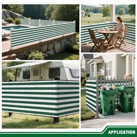 Goleray 3'x5' Green White Balcony Privacy Screen Fence Outdoor Patio Mesh Shade Net Cover, UV Protection Shade Cloth Temporary Fencing for Apartment Railing Porch Deck