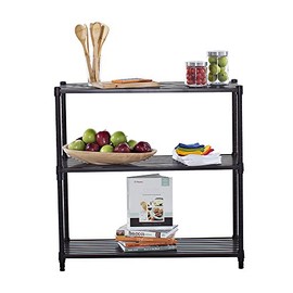 TRINITY 3-Tier Slat Shelving Rack, 36 by 14 by 35-Inch, Dark Bronze
