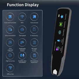 Translator Pen Scanner, Language Translator Device Text to Speech Device for Dyslexia, 240 Dictionary, Translation, Scanning, Recording Pen Translator for Languages Online