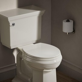 KOHLER K-4775-47 Brevia Round Toilet Seat with Quick-Release Hinges And Quick-Attach Hardware For Easy Clean, Almond