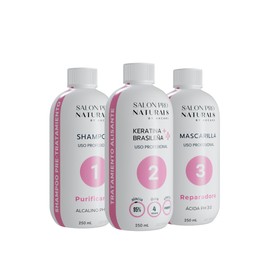 Keratina Brasileña Plus Alisado Profesional | Tratamiento para Alisar el Cabello | Liso Duradero Todo Tipo de Cabello | Kit 3x250 ml |