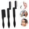 FOMIYES 3pcs Eyelash Brush Comb Folding Mini Eyebrow Comb Black