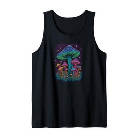 Psychedelic Glowing Mushroom Art | Blacklight Forest Fungi Tank Top