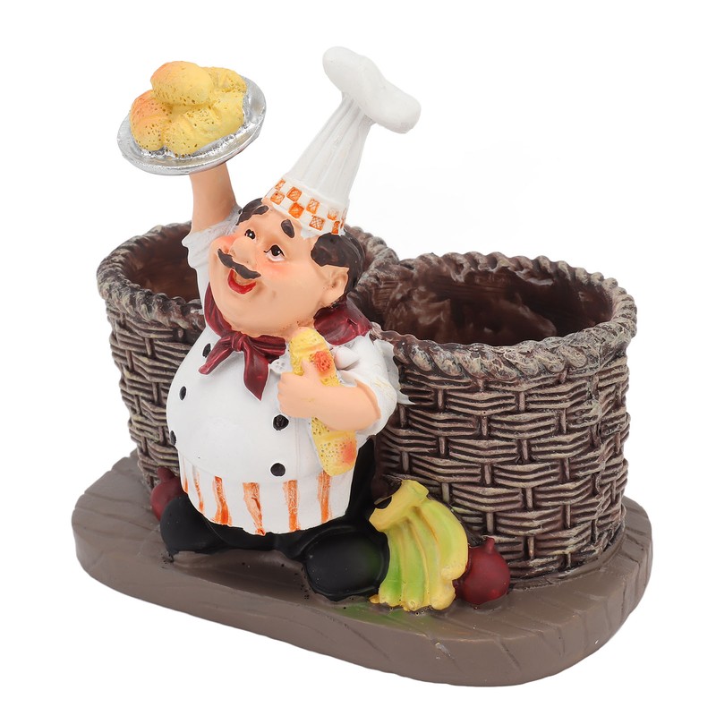 Chef Stature Holder Decorative Synthetic Resin Ingenious Vivid Chef Figurine