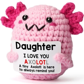 Daughter Gifts from Mom Dad, Crochet Axolotl for Year Old Little Girl Kid from Mother Father, Best for Birthday, Christmas Stocking Stuffers, Easter & Valentines, Teen Girls Teenage Under 10 Dollars