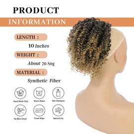 Fualng Hair Drawstring Ponytail Extension for Black Women Afro Kinky Curly Ponytail for Women Drawstring Ponytail Synthetic Hair Extension