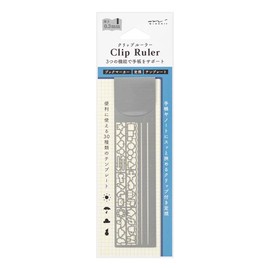 Midori 42229006 Clip Ruler, Silver
