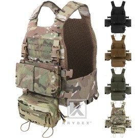 KRYDEX Low Vis Slick Armor Plate Carrier & Tactical Placard Holder & Drop Pouch - Ranger Green