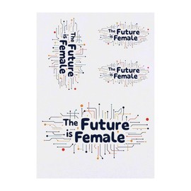 4 x 'The Future Is Female' Temporary Tattoos - Water Resistant, Skin-Safe, Non-Toxic Transfers, Mixed Sizes (TO00079674)