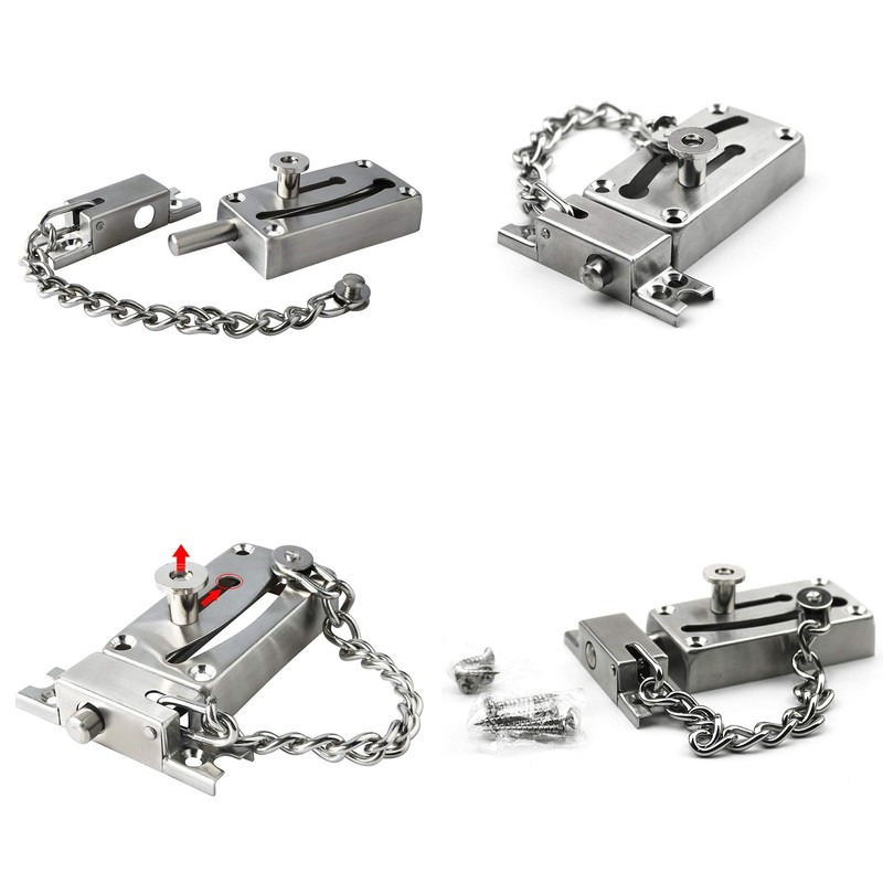 YUOIP® Door Lock Gate Bolt Door Chains Stainless Steel Latches
