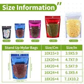 EIOFG Packaging Mylar Bags for Food Storage 3.9 * 5.9, 100 PCS Clear Front Aluminum Resealable Bags for Small Business, Sealable Bag for Packaging with Guset Black