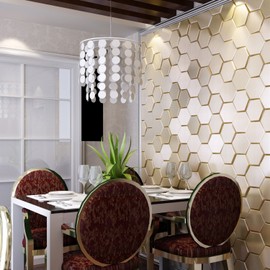 Art3d 20-Pieces Decorative 3D Wall Panels Faux Leather Tile, Golden Hexagon