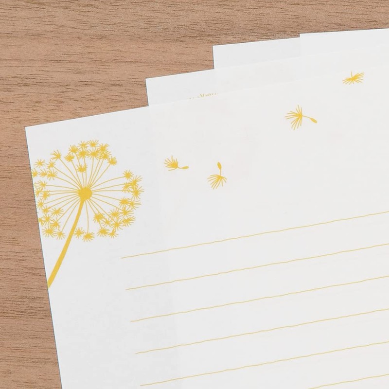 Midori 86509006 Letter Set Foil Stamped Envelopes, Fluff Pattern