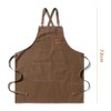 Kitchen Thicken Canvas Apron with Adjustable Straps and Large Pockets,